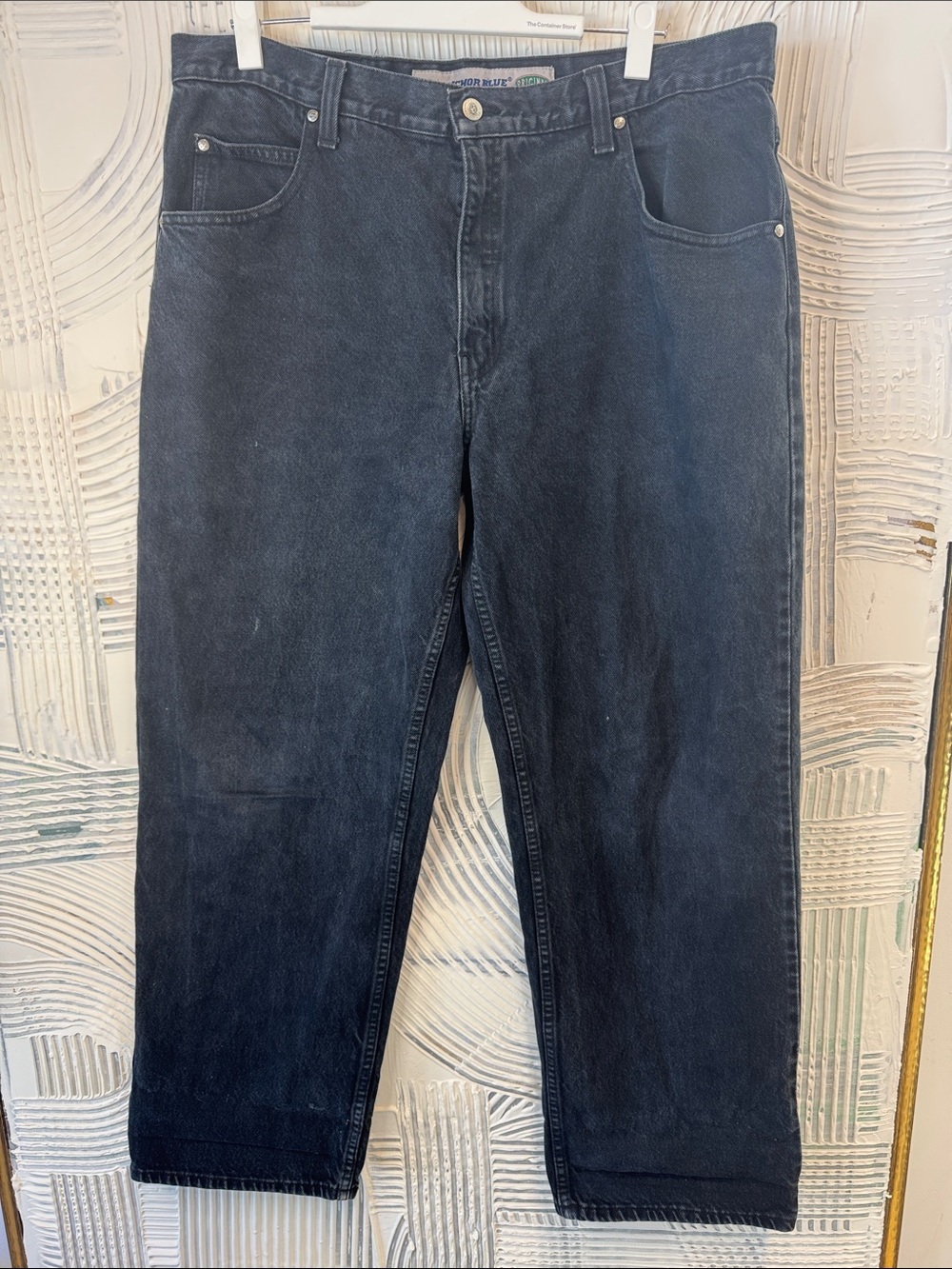 Anchor Blue Black Washed Straight Jeans N0553